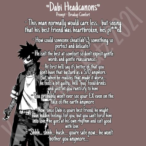 Dabi Head Cannons, Dabi As Boyfriend, Dabi Comfort, Dabi X Yn Headcanons, Shinso Headcannons, Dabi As A Boyfriend, Spicy Dabi Headcanons, Dabi Imagine, Dabi Headcanon