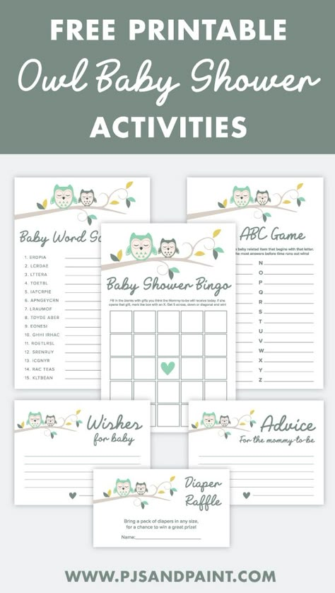 Owl Themed Baby Shower Ideas, Owl Baby Shower Theme Girl, Popsicle Stick Scarecrow, Baby Shower Owl Theme, Scarecrow Craft, Owl Baby Shower Invitations, Baby Shower Girl Diy, Owl Baby Shower Theme, Free Printable Baby Shower Games