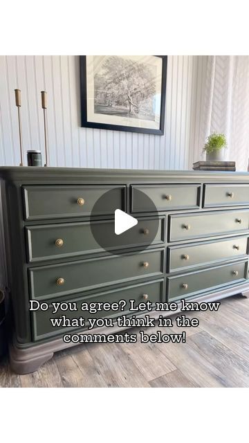 Wise Owl Paint on Instagram: "This dresser now looks like a piece from Pottery Barn catalog! @lismorelane stripped and sanded old coat of paint. Using @wiseowlpaint in the color Dark Forest it was given a whole new lease on life. This Dark rock green is one of our favorite colors of all times!" Green Dresser Paint Color, Dark Green Chalk Paint Furniture, Green Painted Bedroom Furniture, Dark Green Dresser, Forest Green Paint Color, Dark Rock, Colorful Dresser, Green Dresser, Dresser Redo