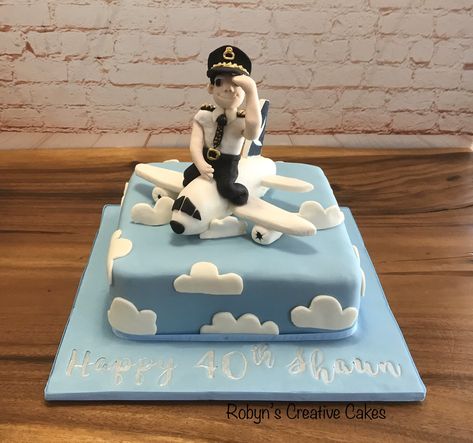 Pilot Cake Design, Pilot Cake Ideas, Aviation Cake Ideas, Pilot Theme Birthday Party, Airplane Birthday Cakes, Men Cakes, Pilots Birthday, Airplane Cake