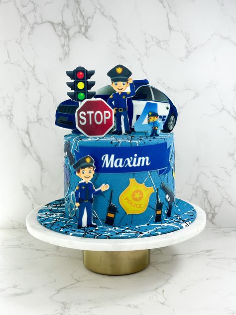 Police Car Cakes For Boys, Police Cake Design, Policeman Cake, Candy Theme Decorations, Police Car Cakes, Police Birthday Cakes, Car Cakes For Boys, Police Cake, Police Cakes