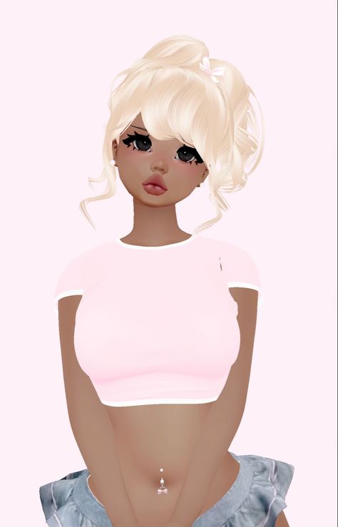 Cute Imvu Outfits, Imvu Girl, Cute Imvu Heads, Imvu Kawaii, Imvu Black Girls Avatar Ideas, Goth Imvu Avatar, Black Imvu Girl, Pink Blood, Virtual Girl