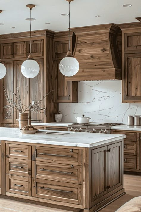 Stain Grade Kitchen Cabinets, Natural Walnut Kitchen Cabinets, Rustic Wood Kitchen, Modern Walnut Kitchen, Alder Kitchen Cabinets, Walnut Kitchen Cabinets, Dark Wood Kitchen Cabinets, Hickory Kitchen Cabinets, Hickory Kitchen