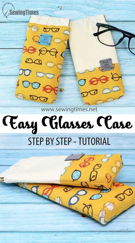 Eyeglass Cases Diy, Sew Eyeglass Cases, Sewing Times, Crochet Eyeglass Cases, Crochet Glasses, Easy Sewing Ideas, Fabric Eyeglass Cases, Diy Sunglasses, Diy Glasses