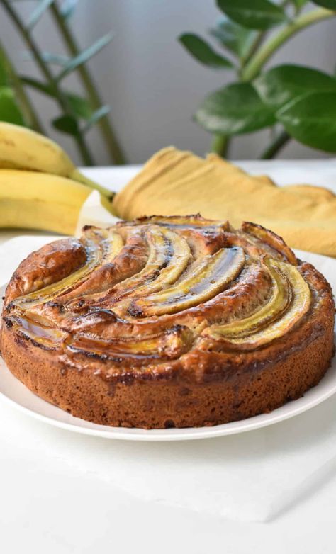 This Eggless Banana Cake is the easiest banana cake you will ever make with just 4 ingredients. Egg Less Banana Bread, Eggless Banana Cake, Banana Cake Recipe Eggless, Banana Cake Without Eggs Recipe, Eggless Chocolate Banana Bread, Eggless Banana Cake Recipe, How To Make Applesauce, Eggless Cake Recipe, Applesauce Cake