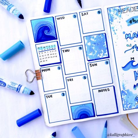 Pool Bullet Journal Theme, Bujo Weekly Spread, Bullet Journal Themes, Journal Themes, Weekly Spread, Bullet Journal, Doodles, Swimming, Pool