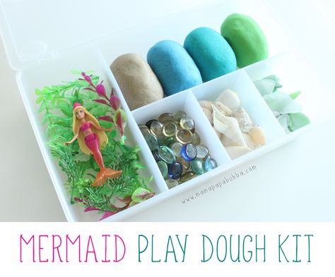 Mermaid Play Dough Kit :: ocean themed sensory play Kids Diy Ideas, Babysitting Kit, Diy Play Doh, Play Doh Kits, Fun Kids Crafts, Playdough Activities, Playdough Kits, Craft Projects For Kids, Kids Diy