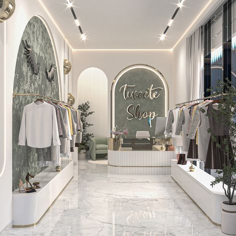 Interior For Clothing Store, Clothing Studio Design, Background For Fashion Designer, Boutique Decor Ideas Retail Store Design Luxury, Clothing Studio Interior, Clothing Store Ideas Boutiques, Cloth Store Interior Design, Dress Store Interior, Clothes Showroom Interior Design