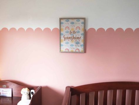 My daughter is all ready for her own room, so I had the exciting task of decorating it for her! I decided to paint the wall with a scalloped edge to add some fun. Below you can find a DIY step-by-step guide on how you can achieve the scalloped wall look on a budget. It’s easier than you think! Wall Painting Designs Bedroom, Diy Step, Own Room, Diy Step By Step, Room Wall Painting, Latest Interior Design, Wall Paint Designs, Diy Home Decor Projects, Home Decor Trends