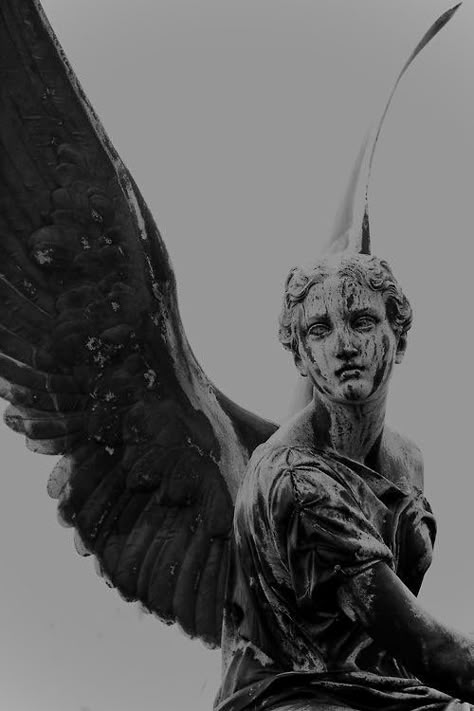 Kingdom Aesthetic, Statue Aesthetic, Angel Statues Sculpture, Greek Mythology Tattoos, The Fallen Angel, Rennaissance Art, Roman Sculpture, Cemetery Art, Greek Mythology Art