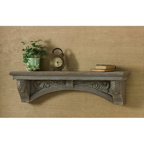 Pearl Mantels The Devonshire Fireplace Shelf Mantel & Reviews | Wayfair Vintage Mantle, Fireplace Mantel Surrounds, Accent Shelf, Fireplace Mantel Shelf, French Fireplace, Mantel Surround, Fireplace Shelves, Fireplace Mantles, Decorative Shelving