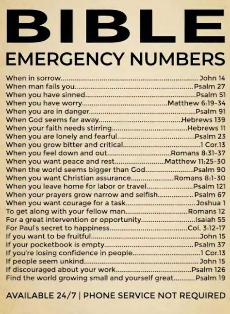 Numbers Bible, Bible Emergency Numbers, Emergency Numbers, Psalm 51, Bible Images, Psalm 27, Bible Study Guide, Christian Bible Study, Quotes Prayer