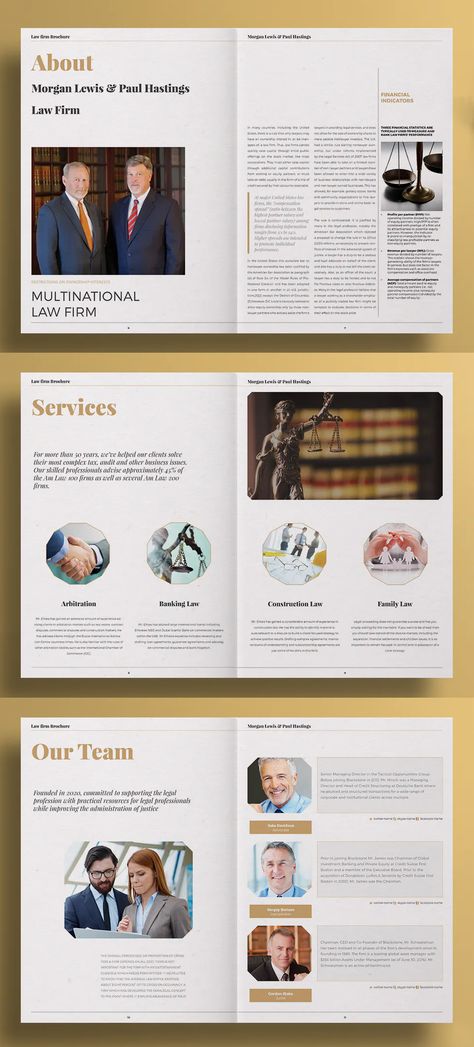 Law Firm Brochure Template INDD - 22 unique layouts Law Firm Brochure Design, Publication Layout, Services Brochure, Company Brochure Design, Brochure Design Layout, Corporate Law, Company Brochure, Publication Design, Indesign Templates