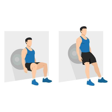 Man doing Stability or Swiss ball wall squat exercise. Squat Exercise, Wall Squat, Swiss Ball, Squat Workout, Stability Ball, Cityscape Photos, Heart With Arrow, The Man, Health