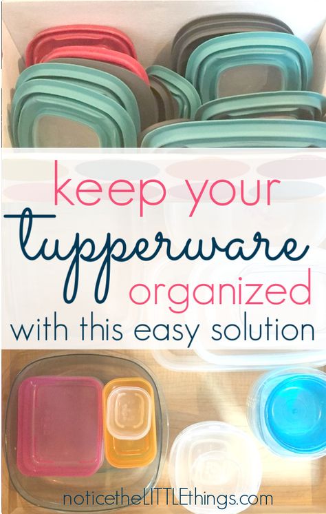 finally, keep tupperware organized for good with this easy and affordable tupperware organizing idea. #organizedkitchen  #organizedtupperware #tupperwareorganizing #organizingideas #organization   #organizationhacks #delclutteringideas #organizedmom #noticetheLITTLEthings Container Drawer Organization, Tupperware Organizing Small Space, Organized Tupperware Cabinet, Organizing Tupperware Drawer, Tupperware Cupboard Organizing, Diy Lid Holder, Organize Tupperware Drawer, Tupperware Organizing Cabinets, Tupperware Organizing Drawer