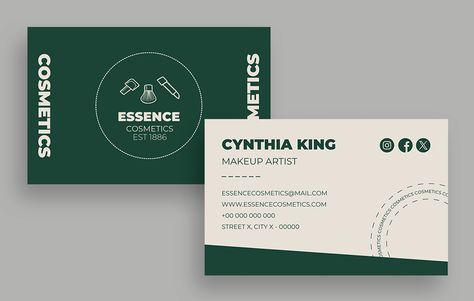 Modern Simple Original Essence Cosmetics Business Card Cosmetic Business Cards, Cosmetics Business, Essence Cosmetics, Brand Kit, Business Card Template Design, Business Card Template, Free Graphic Design, Social Media Platforms, Say Hello