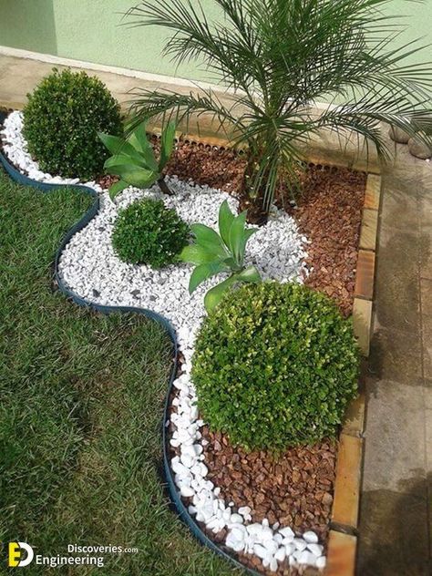 35 Lovely Garden Design Ideas You Will Fall In Love With - Engineering Discoverie… in 2022 | Front yard garden design, Front yard landscaping design, Front yard landscaping White Gravel Landscaping, Gravel Landscaping Ideas, White Gravel, Gravel Landscaping, 2x4 Projects, Front Garden Landscape, Small Front Yard Landscaping, نباتات منزلية, Front Yard Garden Design