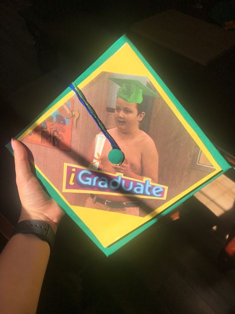 90s Graduation Cap, Graduation Cap Ideas Atla, Glee Graduation Cap Ideas, Phineas And Ferb Graduation Cap, Lil Peep Graduation Cap, Senior Cap Ideas Funny, Math Grad Cap, Graduation Cap Designs Minecraft, Cool Grad Caps