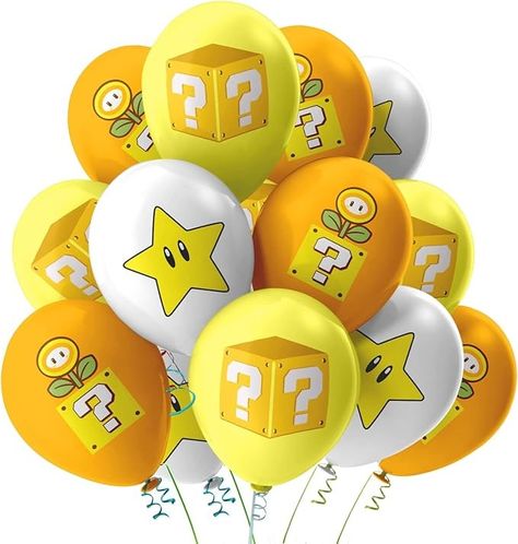 Amazon.com: 24Pcs Mario Party Latex Balloons, Super Bros Birthday Party Balloons, Super Bros Game Party Balloon Decoration : Toys & Games Birthday Party Balloons, Mario Bros Birthday, Super Mario Birthday Party, Mario Birthday Party, Mario Birthday, Game Party, Birthday Balloon Decorations, Birthday Party Balloon, Kids' Party