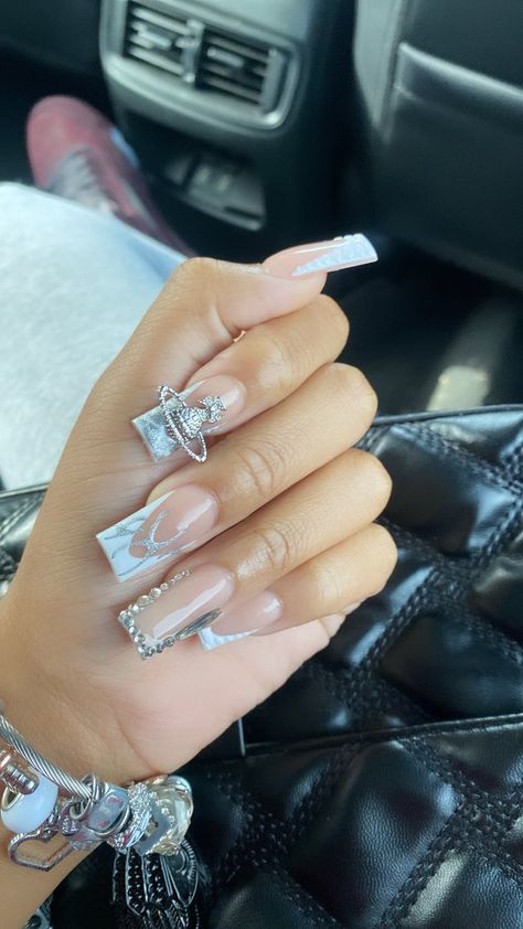 Bad And Boujee Nails Short, Hard Nails, Colored Acrylic Nails, Girly Acrylic Nails, French Acrylic Nails, Short Square Acrylic Nails, Long Acrylic Nails Coffin, Acrylic Nails Coffin Pink, Unique Acrylic Nails