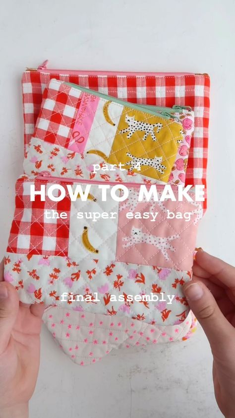 Laura - Sewing Made Easy | How I make my patchwork zipper pouch - part 4💡✨🌸🪿 After piecing and quilting the patchwork panels for my zipper pouch, and adding zipper… | Instagram Easy Zipper Pouch, Sewing Patterns Free Beginner, Free Printable Sewing Patterns, Easy Bag, Dress Sewing Patterns Free, Beginner Sewing Patterns, Sewing Machine Projects, Zipper Pouch Tutorial, Printable Sewing Patterns