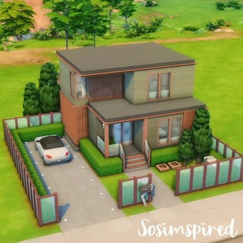 Casas The Sims Freeplay, Sims 4 Modern House, Sims 2 House, Lotes The Sims 4, Sims Freeplay Houses, Villain Outfits, Sims 4 House Plans, Sims 4 House Building, Outfits Female