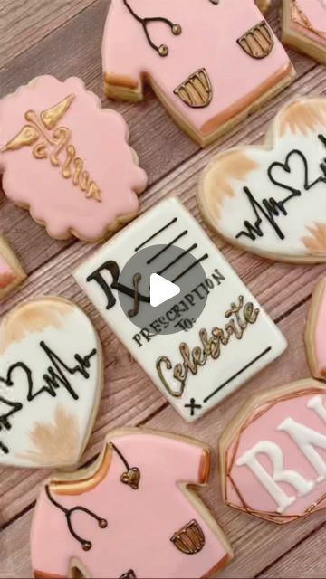 m r s . r i v e r a - custom desserts ✨ on Instagram: "Kicking off Nurse Appreciation Week 👩🏻‍⚕️👨🏻‍⚕️ with a super cute request for pink and rose gold nurse theme cookies!! Thank you to all the nurses for your dedication and hard work during the pandemic!!! Y’all the real MVPs!!!!!!!  . . . #nurse #nurseappreciation #nurseappreciationweek" Nurse Graduation Party Decorations, Nursing School Graduation Party, Themed Treats, Theme Cookies, Cupcake Decorating Tips, Nurse Appreciation Week, Nursing School Graduation, Custom Desserts, Nurse Graduation