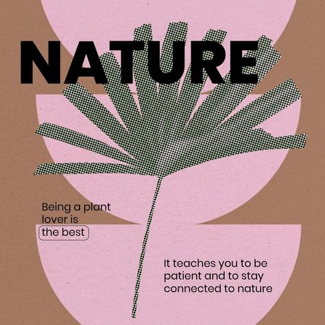 Nature message instagram post template, retro botanical, editable design | premium image by rawpixel.com / mook Startup Poster, Retro Nature, Greeting Poster, Blog Banner, Nature Posters, Psd Template Free, Graphic Design Layouts, Aesthetic Pink, Abstract Poster