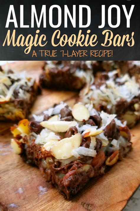 Cookie Crust Recipe, Almonds Chocolate, Magic Cookie Bar Recipe, Almond Joy Bars, Amazing Cookie Recipes, Almond Joy Cookies, Magic Cookie Bars, Magic Bars, Cookie Platter