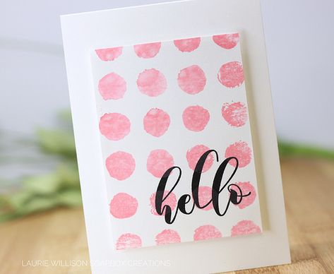 Diy Watercolor Cards, Watercolor Dots, Watercolor Stamps, Homemade Card Ideas, Calligraphy Cards, Homemade Greeting Cards, Homemade Card, Hello Cards, Watercolor Greeting Cards