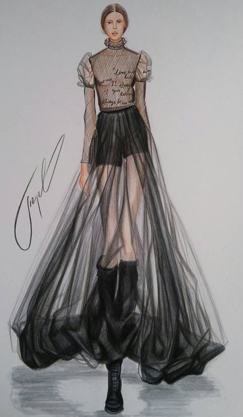 Valentino Fashion Illustration, Fashion Inspired By Art, Fashion Illustration Styles, Fashion Design Sketches Dresses, Fashion Design Inspiration, Croquis Fashion, Fashion Model Sketch, Fashion Figure Drawing, Fashion Illustration Sketches Dresses