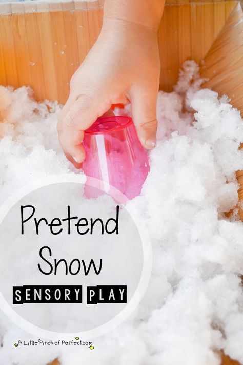 I am pretty sure my mom knows everything! She clued me into this great idea after attending a kindergarten teacher conference hosted by Steve Spangler…(I know, I am jealous too!) I am so excited to share with you what she learned. It’s our new favorite sensory activity and is a great kick off to our winter … Play Snow Recipe, Pretend Snow, Snow Sensory, Penguin Birthday Party, Play Snow, Winter Theme Preschool, Brain Craft, Sensory Dough, Christmas Science