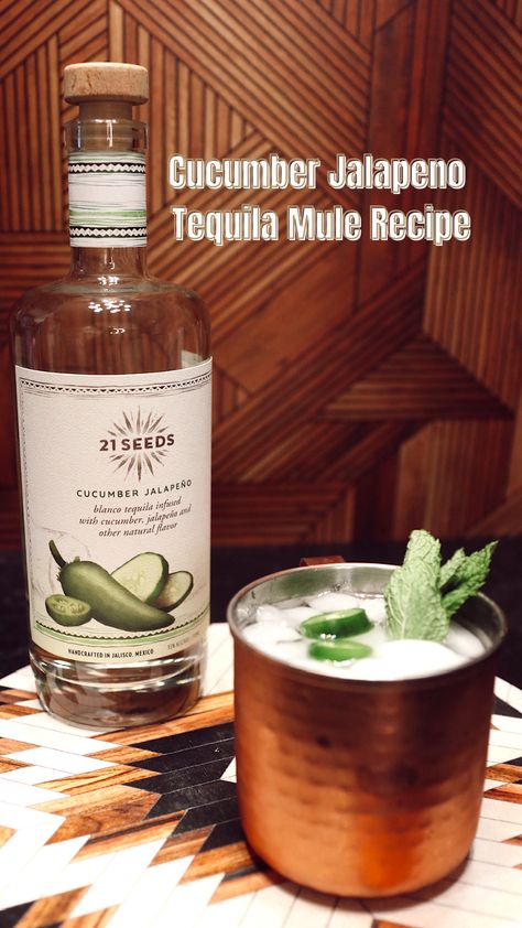 Jalapeño Tequila, Jalapeno Tequila, Tequila Mule, Tequila Recipe, Spicy Drinks, Entertaining Tips, Mule Recipe, Refreshing Beverages, Tequila Drinks