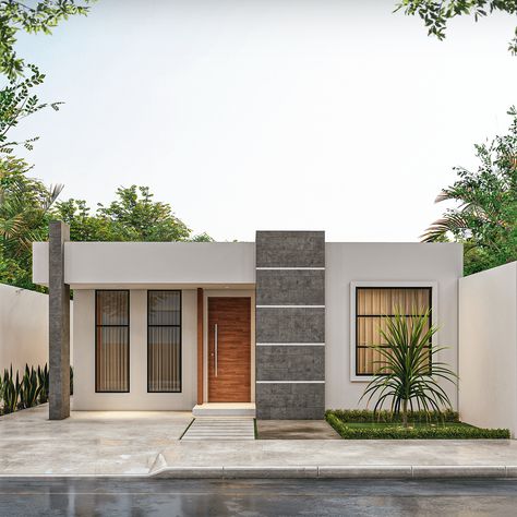 Simple House Exterior, Small House Model, Home Designs Exterior, Bungalow Style House Plans, Modern Small House Design, Small House Design Exterior, Courtyard Design, House Design Exterior, Modern Bungalow House