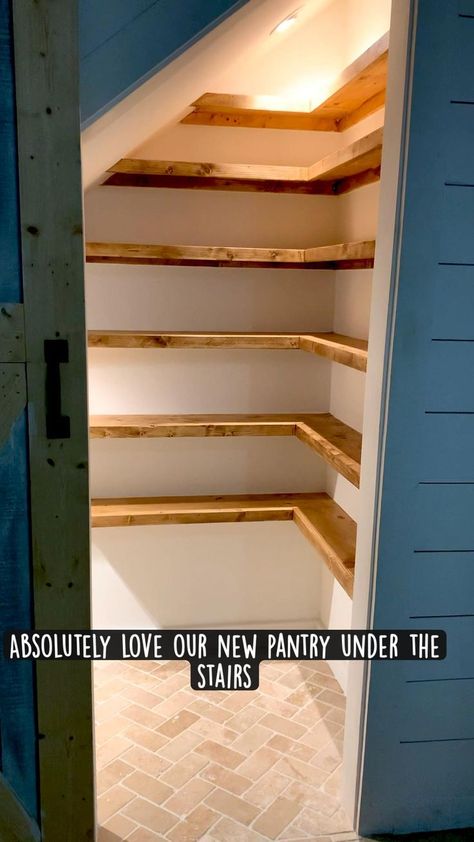 Pantry Under The Stairs, Billy Regal Hack, Under Stairs Pantry, Closet Under Stairs, تحت الدرج, درج السلم, Stairs Renovation, Stairs Makeover, Staircase Storage