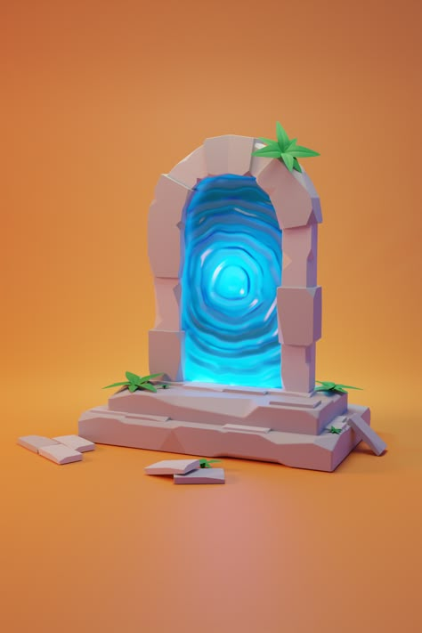 #stylized #stone #rock #portal #warp #dimension #3d #3dart #3dartwok #3dimage #3drender #3dblender #3dblenderrender #blender Blender Reference Images, Portal Concept Art, Dimension Art, Game Portal, Underwater City, Portal Game, 2d Game Art, 3d Concept, Isometric Illustration