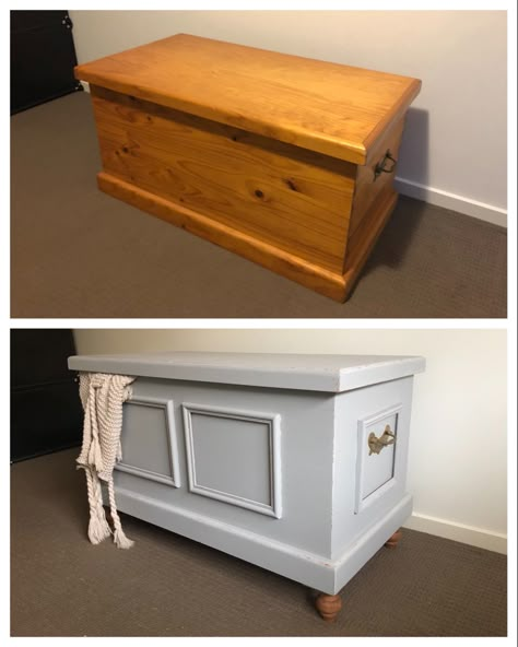 Upcycled Wooden Chest, Refurbished Blanket Chest, Wooden Chest Trunk Makeover, Refurbished Toy Chest, Wooden Toy Chest Makeover, Ceader Chest Makeover, Toy Box Makeover, German Shrunk Makeover, Upcycled Toy Chest