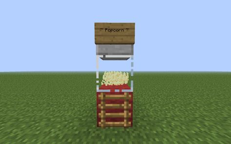 Simple Popcorn Machine Carnival Minecraft Ideas, Minecraft Claw Machine, Ice Cream Machine Minecraft, Minecraft Popcorn Machine, Mini Popcorn Machine, Minecraft Food, Minecraft Blocks, Popcorn Machine, Minecraft Bedroom