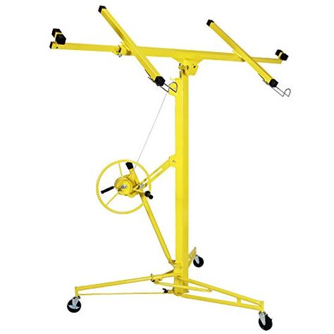 Idealchoiceproduct 16' Drywall Lift Rolling Panel Hoist Jack Lifter Construction Caster Wheels Lockable Tool Yellow  Product height: 6' (foldable)to 16'(Unfolded) (From floor to top)  Max Load Capacity: 150 LBS  Perfect For Both Home & Commercial Use  Apply various Drywall panels up to 4ft*16ft  4" Caster Wheels For Easy Rolling Hanging Drywall, Drywall Lift, Drywall Ceiling, Caster Wheels, 150 Lbs, Construction Tools, Ceiling Panels, Casters Wheels, Drywall