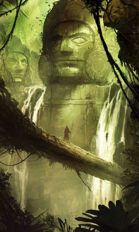 ArtStation - Big heads jungle, Pascal Quidault Jungle Warriors, Jungle Life, Jungle Art, Location Inspiration, Jungle Adventure, Fantasy Forest, Fantasy Castle, Fantasy City, Fantasy Setting