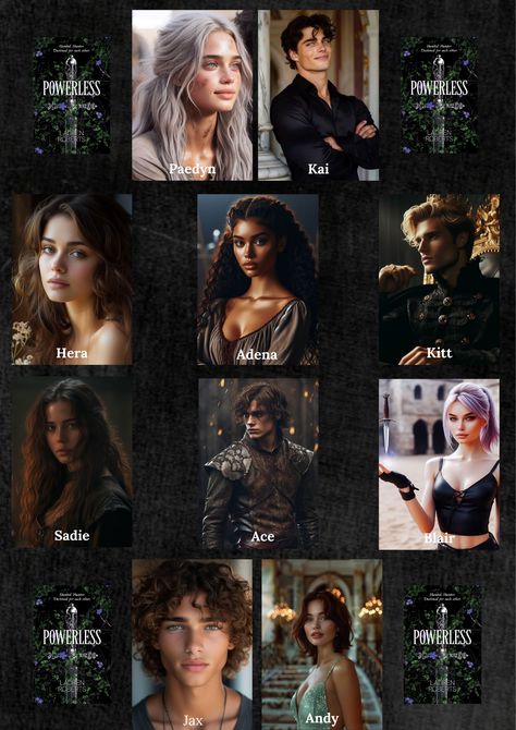 Characters of Powerless Filthy Rich Fae Fanart, Powerless Fanart Characters, Arena Powerless Fanart, Powerless Character Fan Art, Hayden And Kai Powerless, Kai Azer Powerless, Powerless Kai Pae, Powerless Book Aesthetic, Adena Powerless