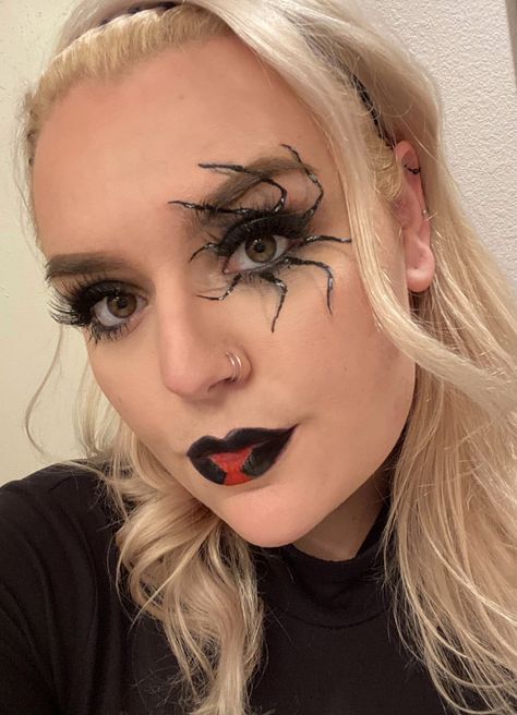 Black Widow Costume Spider, Halloween Spider Makeup, Halloween Face Painting Ideas, Black Widow Makeup, Halloween Skeleton Makeup, Halloween Face Painting, Spider Makeup, Circus Makeup, Face Painting Ideas