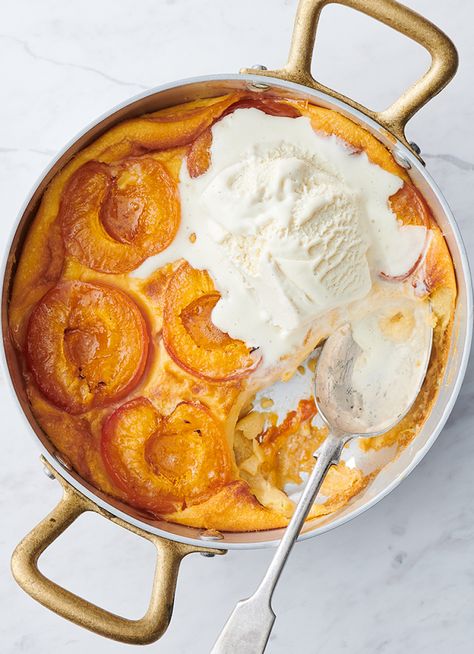 Apricot Clafoutis | dish » Dish Magazine Apricot Clafoutis, Nice Cakes, Clafoutis Recipes, Apricot Recipes, Fruit Berries, Vanilla Bean Ice Cream, Pastry Art, Quick Meal, Christmas Breakfast