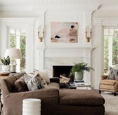 37 Dark Brown Sofa Living Room Ideas That Inspire in 2023 | Houszed Dark Brown Sofa Living Room, Feminine Living Room Decor, Modern Vintage Interior Design, Brown Living Room Decorating Ideas, Leather Sofa Living Room Ideas, Chocolate Brown Sofa, Blue And Brown Living Room, Brown Sofa Living Room Ideas, Living Room Ideas Blue