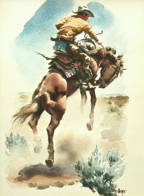 Rodeo Poster, Bronc Riding, Cowboy Artists, Cowboy Pictures, Western Artwork, Bucking Bronco, Wilde Westen, Western Paintings, Cowgirl Art