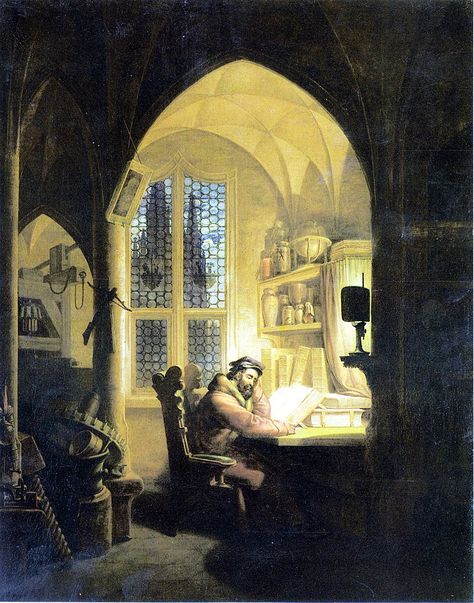 Kersting - Faust im Studierzimmer - Category:Paintings by Georg Friedrich Kersting - Wikimedia Commons Goethe's Faust, Jules Cheret, Winterthur, A4 Poster, Drawing Prints, Vintage Artwork, Black Dog, Art Reproductions, Classic Art