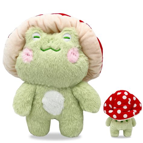 Hnokle 17" Frog Plush Toys Big Mushroom Hat Stuffed Animals Kawaii Mushroom Plush Pillow Soft Cute Frog Stuff For Kids Boys Girls Adults Festivals Birthdays Gift (Red Light Green) Description Features: * Big Sizethis Frog Plush Toy Is 17 Inch Long, Large Size Plush Toy Is Perfect For Decorating A Room Or As A Pillow! * Excellent Materialthis Frog With Mushroom Hat Plush Using High-Quality Short Plush Fabric, Filled With Fluffy Pp Cotton, To Create A Soft And Comfortable Touch. Doll Fabric Connec Cute Frog Stuff, Frog With Mushroom Hat, Stuffed Animals Kawaii, Frog With Mushroom, Big Mushroom, Kawaii Mushroom, Mushroom Plush, Pig Plushie, Frog Stuff