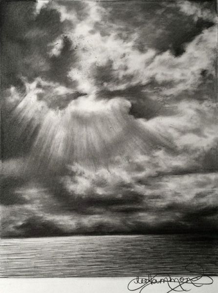 Drawing Skies in Graphite | Artists Network April Gornik, Sketch Cloud, Drawing Sky, Landscape Pencil Drawings, Graphite Art, Art Demo, Landscape Sketch, Charcoal Sketch, Image Nature