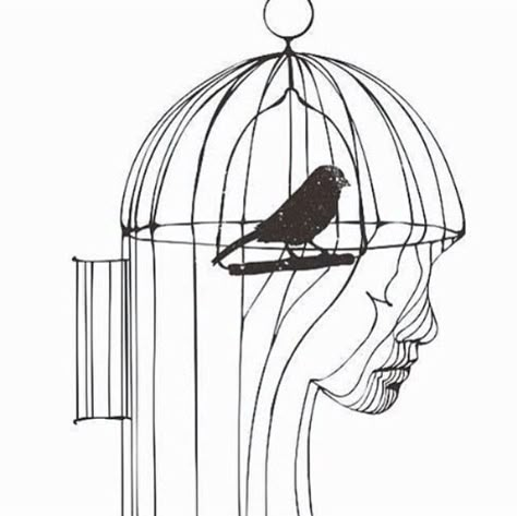 Ruben Ireland, Bird In A Cage, Cage Tattoos, Caged Bird, Freedom Art, The Caged Bird Sings, 동화 삽화, Huebucket, Bird Drawings