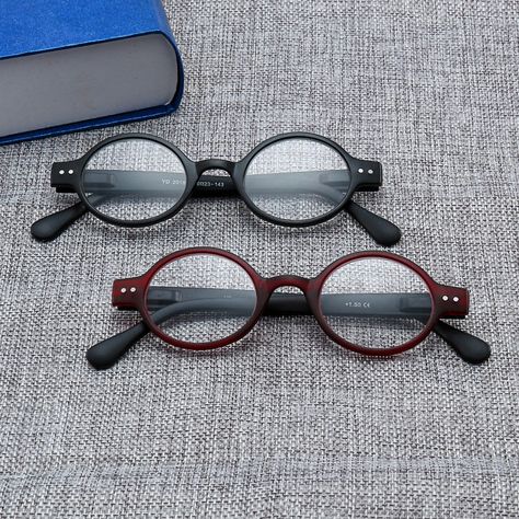 Small Round Frame Reading Glasses Anti-Fatigue Portable Presbyopic Glasses Unisex Personal Eye Care Prescription Glasses Frames, Reading Glasses Men, Eye Prescription, Glasses Men, Retro Punk, Glasses Women, Woman Reading, Men Eyeglasses, Resin Material